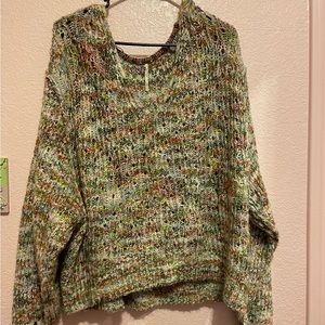 Free People Multicolored Cropped Sweater